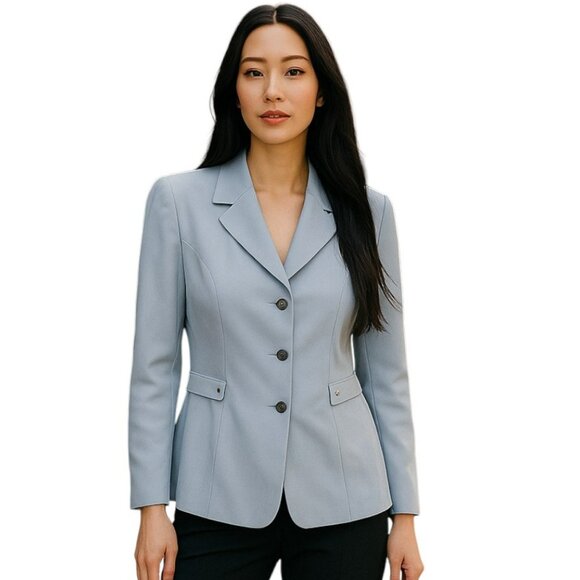 Tahari by Arthur S. Levine Light Blue Blazer Jacket Women’s Size 10P - Picture 1 of 7
